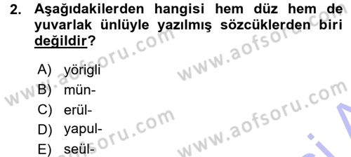 XI-XIII. Yüzyıllar Türk Dili Dersi Ara Sınavı Deneme Sınav Soruları 2. Soru