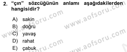 XI-XIII. Yüzyıllar Türk Dili Dersi 2015 - 2016 Yılı Tek Ders Sınav Soruları 2. Soru