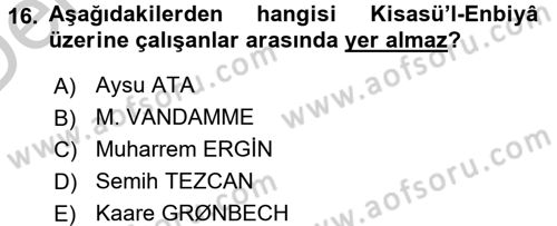 XI-XIII. Yüzyıllar Türk Dili Dersi 2016 - 2017 Yılı 3 Ders Sınav Soruları 16. Soru
