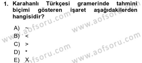 XI-XIII. Yüzyıllar Türk Dili Dersi 2016 - 2017 Yılı (Final) Dönem Sonu Sınav Soruları 1. Soru
