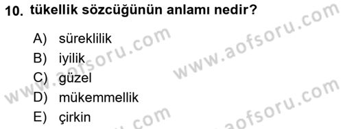 XI-XIII. Yüzyıllar Türk Dili Dersi 2019 - 2020 Yılı (Final) Dönem Sonu Sınav Soruları 10. Soru