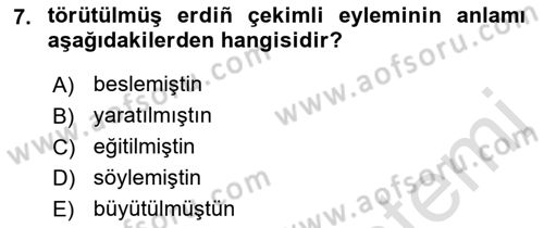 XI-XIII. Yüzyıllar Türk Dili Dersi 2019 - 2020 Yılı (Final) Dönem Sonu Sınav Soruları 7. Soru