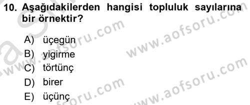 XI-XIII. Yüzyıllar Türk Dili Dersi 2021 - 2022 Yılı (Vize) Ara Sınav Soruları 10. Soru