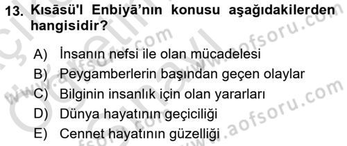 XI-XIII. Yüzyıllar Türk Dili Dersi 2021 - 2022 Yılı Yaz Okulu Sınav Soruları 13. Soru