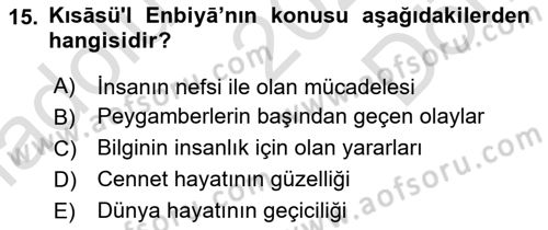 XI-XIII. Yüzyıllar Türk Dili Dersi 2022 - 2023 Yılı (Final) Dönem Sonu Sınav Soruları 15. Soru