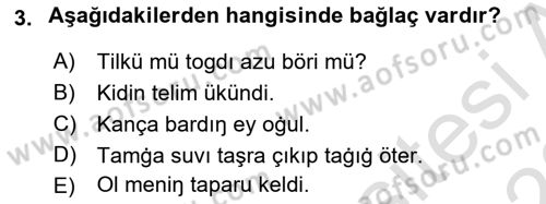 XI-XIII. Yüzyıllar Türk Dili Dersi 2022 - 2023 Yılı (Final) Dönem Sonu Sınav Soruları 3. Soru