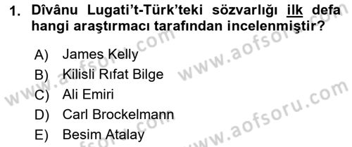 XI-XIII. Yüzyıllar Türk Dili Dersi 2023 - 2024 Yılı (Final) Dönem Sonu Sınav Soruları 1. Soru