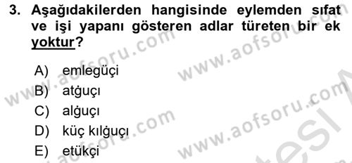 XI-XIII. Yüzyıllar Türk Dili Dersi 2024 - 2025 Yılı (Final) Dönem Sonu Sınav Soruları 3. Soru