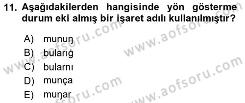 XI-XIII. Yüzyıllar Türk Dili Dersi 2025 - 2026 Yılı (Vize) Ara Sınav Soruları 11. Soru