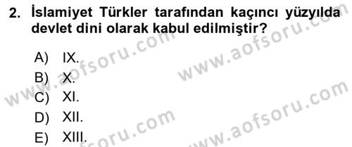 XI-XIII. Yüzyıllar Türk Dili Dersi 2025 - 2026 Yılı (Vize) Ara Sınav Soruları 2. Soru