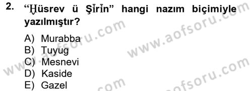 XIV-XV. Yüzyıllar Türk Dili Dersi 2012 - 2013 Yılı (Vize) Ara Sınav Soruları 2. Soru