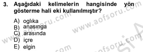 XIV-XV. Yüzyıllar Türk Dili Dersi 2013 - 2014 Yılı Tek Ders Sınav Soruları 3. Soru