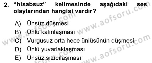 XIV-XV. Yüzyıllar Türk Dili Dersi 2017 - 2018 Yılı 3 Ders Sınav Soruları 2. Soru