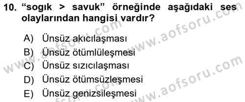 XIV-XV. Yüzyıllar Türk Dili Dersi 2018 - 2019 Yılı Yaz Okulu Sınav Soruları 10. Soru