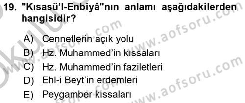 XIV-XV. Yüzyıllar Türk Dili Dersi 2018 - 2019 Yılı Yaz Okulu Sınav Soruları 19. Soru