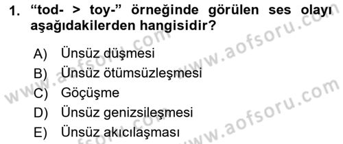 XIV-XV. Yüzyıllar Türk Dili Dersi 2022 - 2023 Yılı Yaz Okulu Sınav Soruları 1. Soru