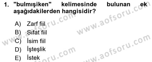 XIV-XV. Yüzyıllar Türk Dili Dersi 2023 - 2024 Yılı (Vize) Ara Sınav Soruları 1. Soru