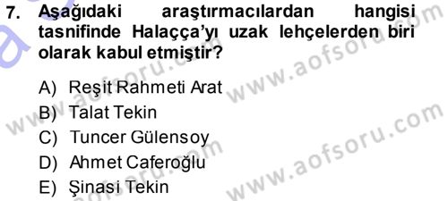 Çağdaş Türk Yazı Dilleri 1 Dersi Ara Sınavı Deneme Sınav Soruları 7. Soru