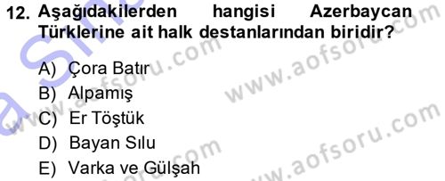 Çağdaş Türk Yazı Dilleri 1 Dersi Ara Sınavı Deneme Sınav Soruları 12. Soru