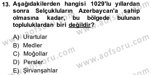 Çağdaş Türk Yazı Dilleri 1 Dersi 2014 - 2015 Yılı (Vize) Ara Sınav Soruları 13. Soru