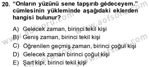 Çağdaş Türk Yazı Dilleri 1 Dersi Ara Sınavı Deneme Sınav Soruları 20. Soru