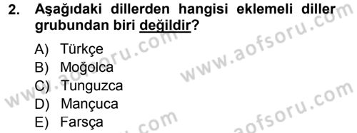 Çağdaş Türk Yazı Dilleri 1 Dersi 2014 - 2015 Yılı Tek Ders Sınav Soruları 2. Soru