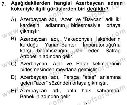 Çağdaş Türk Yazı Dilleri 1 Dersi 2014 - 2015 Yılı Tek Ders Sınav Soruları 7. Soru