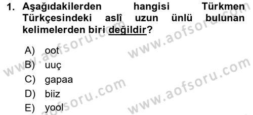Çağdaş Türk Yazı Dilleri 1 Dersi 2015 - 2016 Yılı Tek Ders Sınav Soruları 1. Soru
