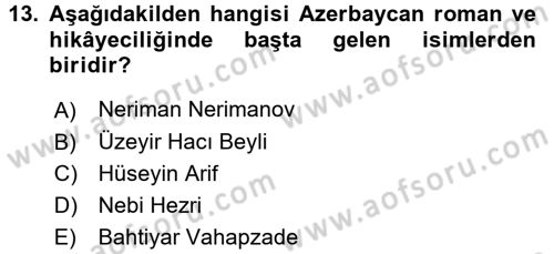 Çağdaş Türk Yazı Dilleri 1 Dersi Ara Sınavı Deneme Sınav Soruları 13. Soru