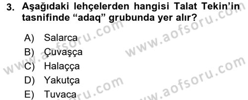 Çağdaş Türk Yazı Dilleri 1 Dersi Ara Sınavı Deneme Sınav Soruları 3. Soru