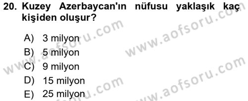 Çağdaş Türk Yazı Dilleri 1 Dersi Ara Sınavı Deneme Sınav Soruları 20. Soru