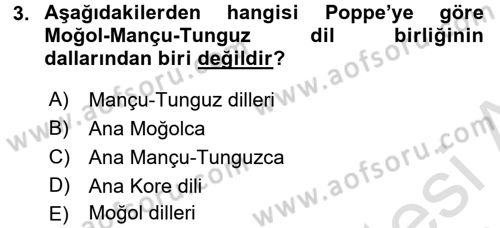 Çağdaş Türk Yazı Dilleri 1 Dersi Ara Sınavı Deneme Sınav Soruları 3. Soru