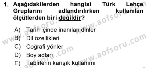 Çağdaş Türk Yazı Dilleri 1 Dersi 2018 - 2019 Yılı Yaz Okulu Sınav Soruları 1. Soru