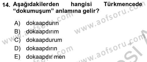Çağdaş Türk Yazı Dilleri 1 Dersi 2018 - 2019 Yılı Yaz Okulu Sınav Soruları 14. Soru