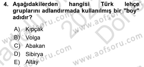 Çağdaş Türk Yazı Dilleri 1 Dersi 2022 - 2023 Yılı (Final) Dönem Sonu Sınav Soruları 4. Soru