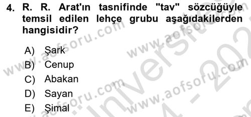 Çağdaş Türk Yazı Dilleri 1 Dersi 2024 - 2025 Yılı (Final) Dönem Sonu Sınav Soruları 4. Soru