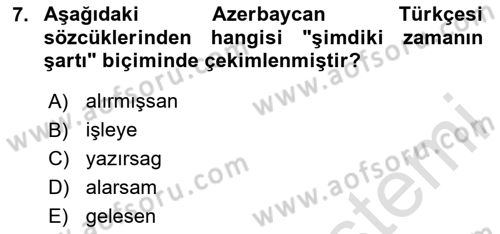 Çağdaş Türk Yazı Dilleri 1 Dersi 2024 - 2025 Yılı (Final) Dönem Sonu Sınav Soruları 7. Soru