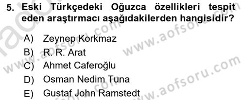 Çağdaş Türk Yazı Dilleri 1 Dersi 2024 - 2025 Yılı Yaz Okulu Sınav Soruları 5. Soru