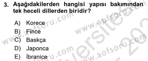 Çağdaş Türk Yazı Dilleri 1 Dersi 2025 - 2026 Yılı (Vize) Ara Sınav Soruları 3. Soru