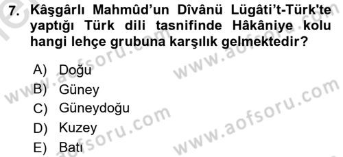 Çağdaş Türk Yazı Dilleri 1 Dersi 2025 - 2026 Yılı (Vize) Ara Sınav Soruları 7. Soru