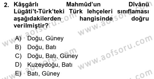 Çağdaş Türk Yazı Dilleri 1 Dersi 2025 - 2026 Yılı (Final) Dönem Sonu Sınav Soruları 2. Soru
