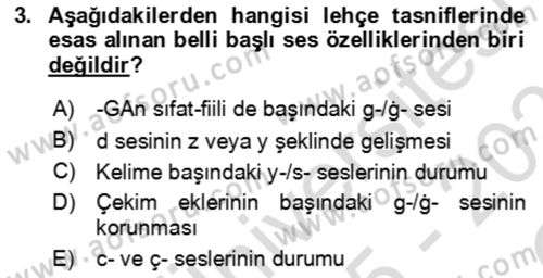 Çağdaş Türk Yazı Dilleri 1 Dersi 2025 - 2026 Yılı Yaz Okulu Sınav Soruları 3. Soru
