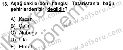 Çağdaş Türk Yazı Dilleri 2 Dersi 2013 - 2014 Yılı (Vize) Ara Sınav Soruları 13. Soru