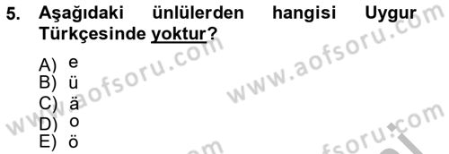 Çağdaş Türk Yazı Dilleri 2 Dersi 2013 - 2014 Yılı (Vize) Ara Sınav Soruları 5. Soru