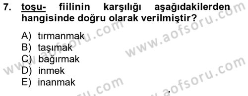 Çağdaş Türk Yazı Dilleri 2 Dersi 2013 - 2014 Yılı (Vize) Ara Sınav Soruları 7. Soru