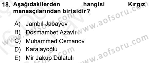 Çağdaş Türk Yazı Dilleri 2 Dersi 2015 - 2016 Yılı Tek Ders Sınav Soruları 18. Soru