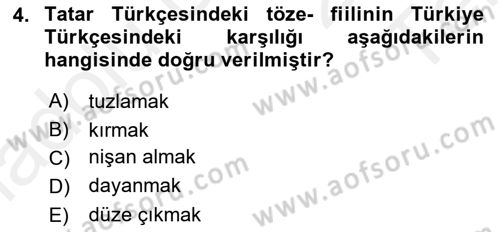 Çağdaş Türk Yazı Dilleri 2 Dersi 2015 - 2016 Yılı Tek Ders Sınav Soruları 4. Soru