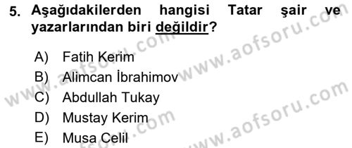 Çağdaş Türk Yazı Dilleri 2 Dersi 2015 - 2016 Yılı Tek Ders Sınav Soruları 5. Soru