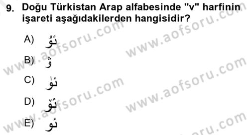 Çağdaş Türk Yazı Dilleri 2 Dersi 2018 - 2019 Yılı (Vize) Ara Sınav Soruları 9. Soru