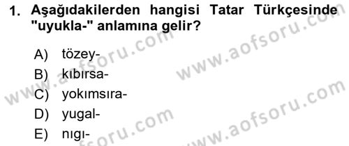 Çağdaş Türk Yazı Dilleri 2 Dersi 2018 - 2019 Yılı (Final) Dönem Sonu Sınav Soruları 1. Soru